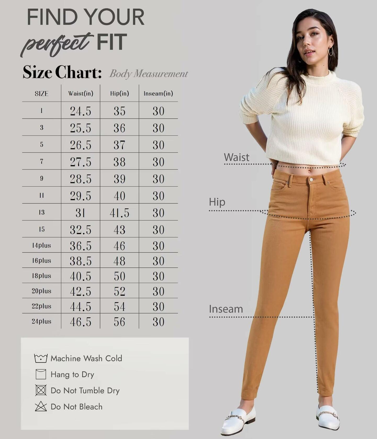 Hybrid & Company Wheat Corduroy Skinny Pants Size 11 Women