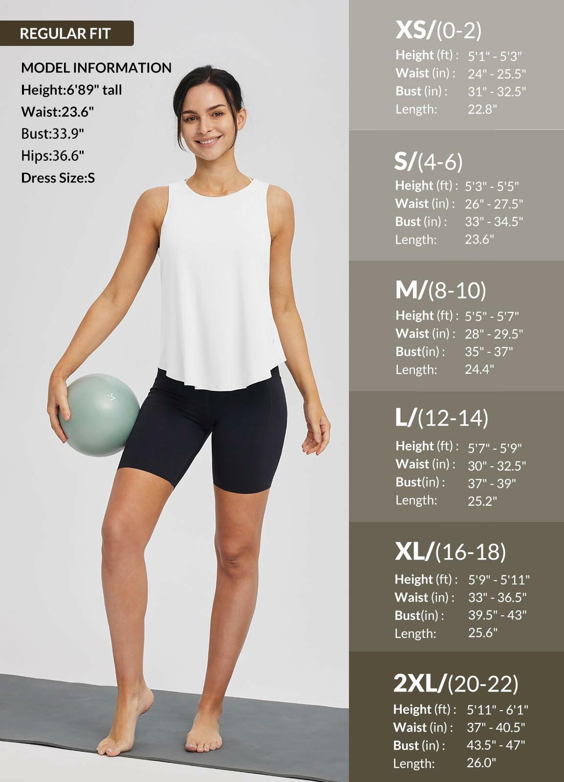 baleaf Women's Sleeveless Workout Yoga Tank Top Loose Fit White Large L