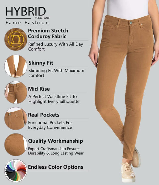 Hybrid & Company Wheat Corduroy Skinny Pants Size 11 Women