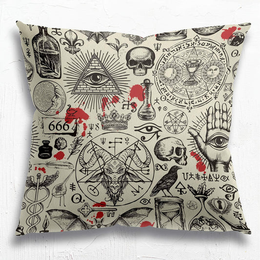 Knibeo Gothic Pentagram Pillow Covers 18x18 Black Decorative Goth Gift