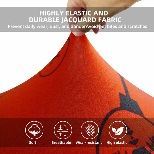 Oloepfo Christmas Chair Covers Set of 4 Stretch Removable Santa Red