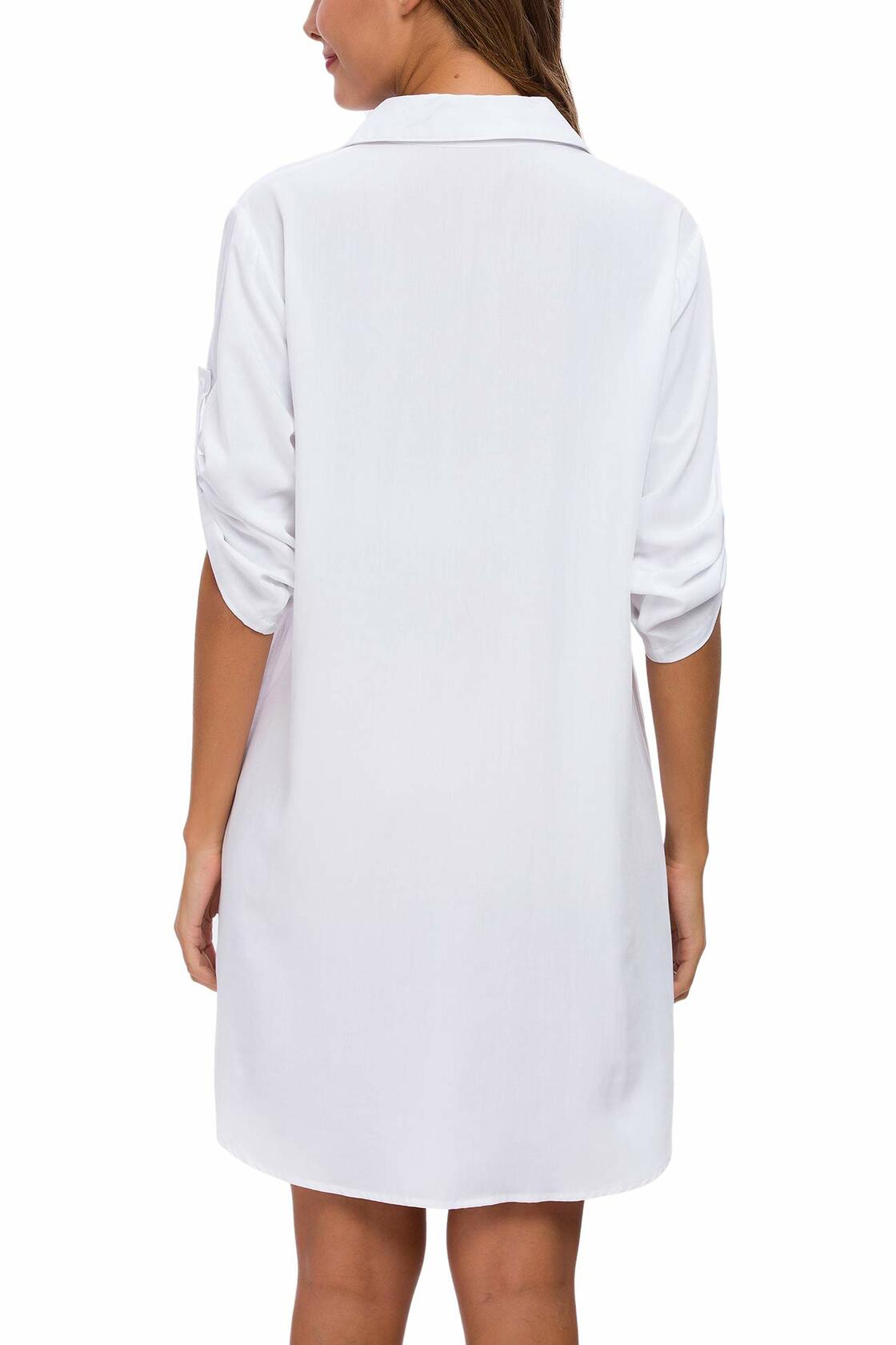 MANAIXUAN Women's Oversized Button Down Shirt Dress Casual 3/4 Sleeve XXL