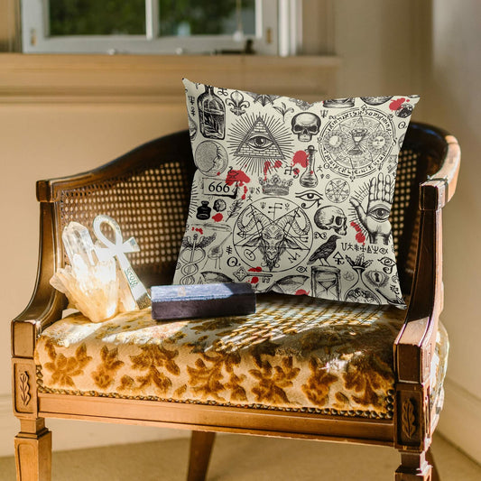 Knibeo Gothic Pentagram Pillow Covers 18x18 Black Decorative Goth Gift