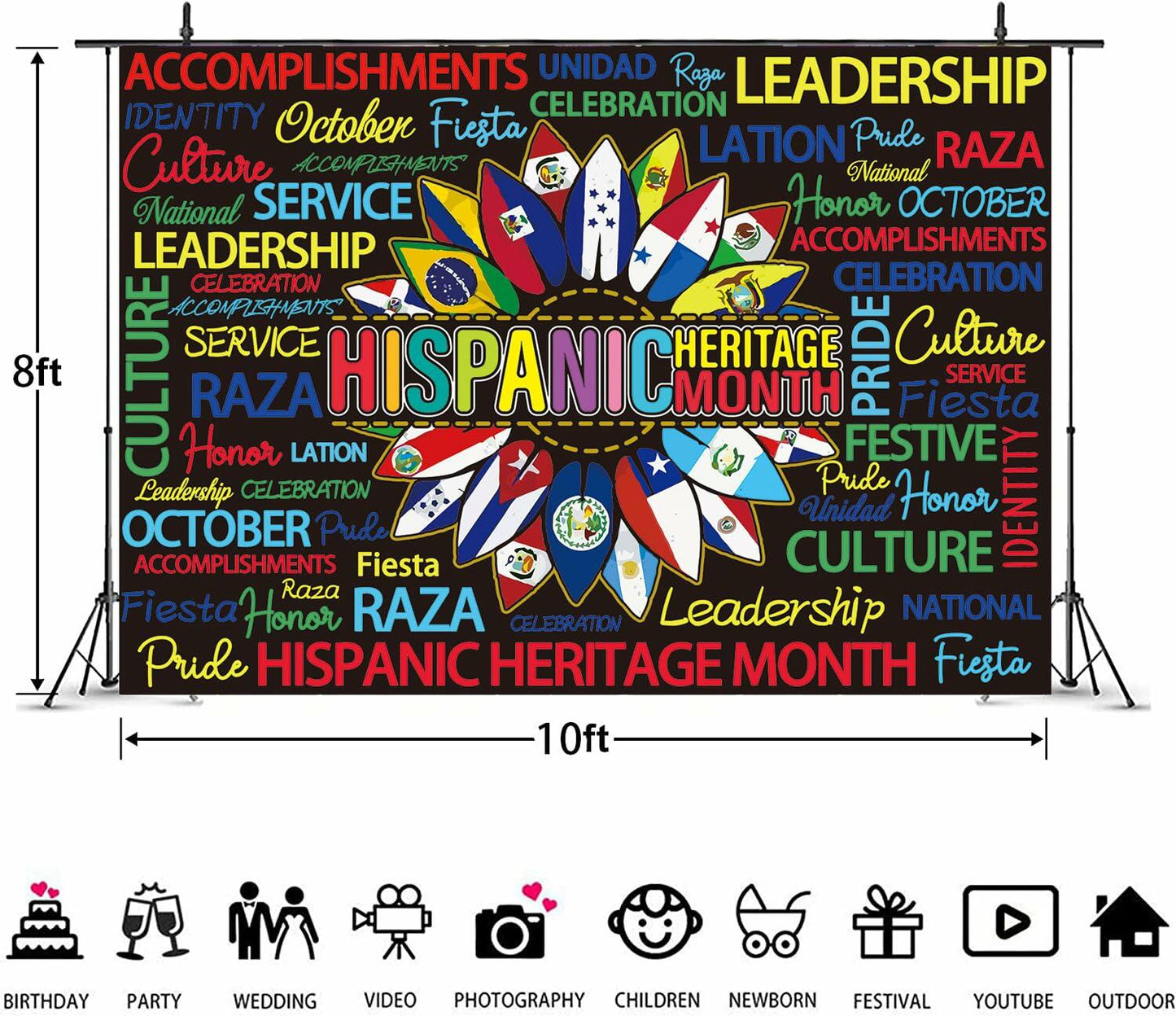 Hispanic Heritage Month Backdrop 7x5FT Classroom Photography Background
