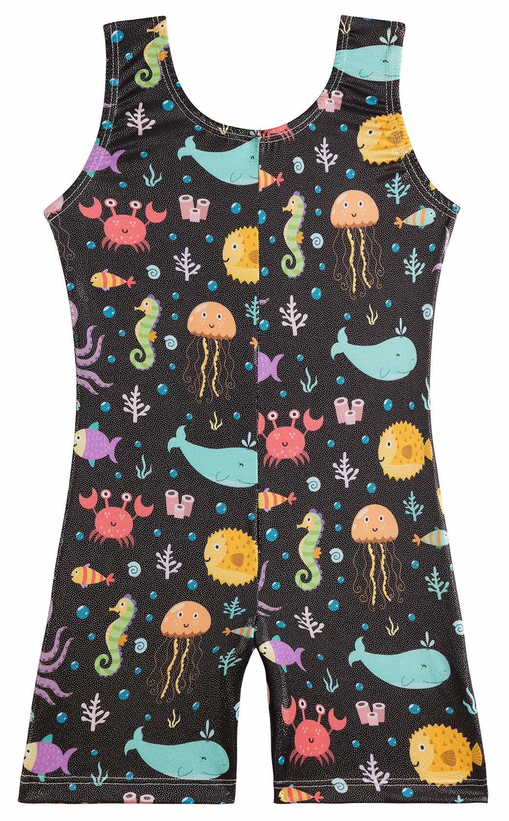 DANSHOW Girls Gymnastics Leotard Shiny Biketard XS Size
