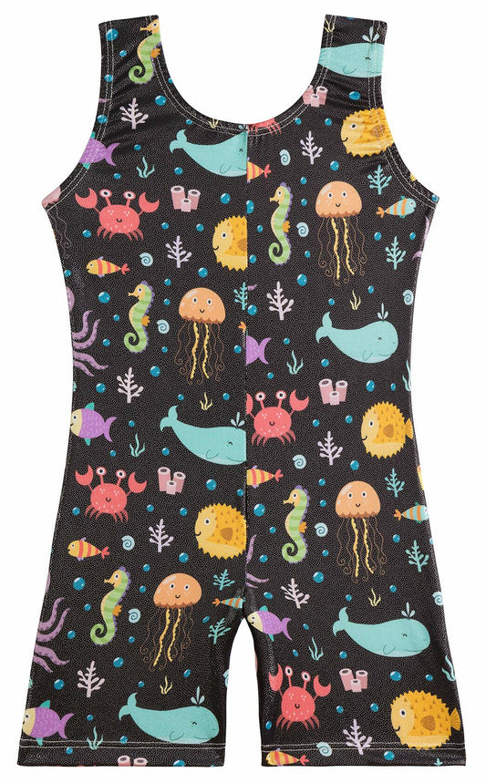 DANSHOW Girls Gymnastics Leotard Shiny Biketard XS Size