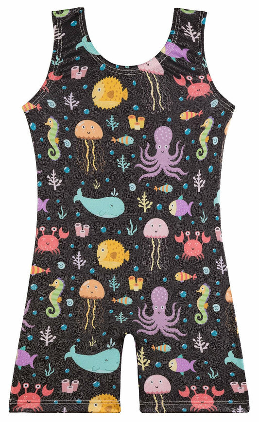 DANSHOW Girls Gymnastics Leotard Shiny Biketard XS Size