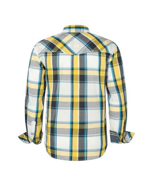 VENZULIA Men's Western Snap Long Sleeve Plaid Shirt White Size 2XL