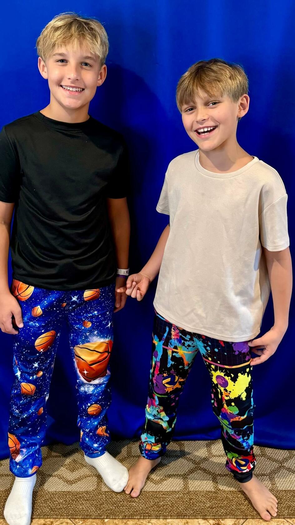 Idgreatim Boys Tie Dye Jogger Pants Volleyball Print Size 8-9 Cool Sweatpants