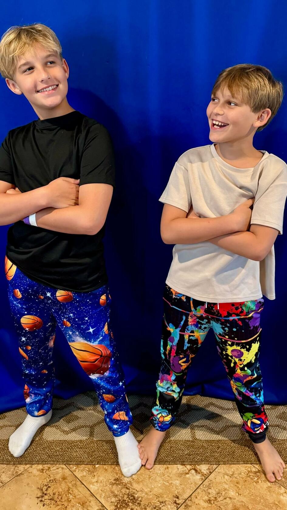 Idgreatim Boys Tie Dye Jogger Pants Volleyball Print Size 8-9 Cool Sweatpants