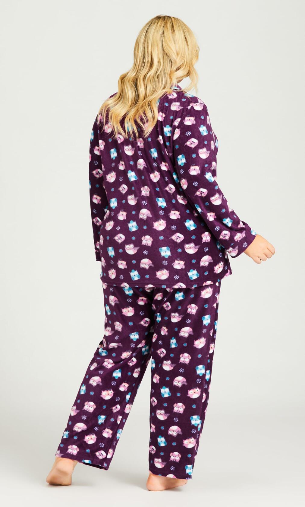 City Chic Women's Plus Size Button Sleep Top Owl Print Size 18-20