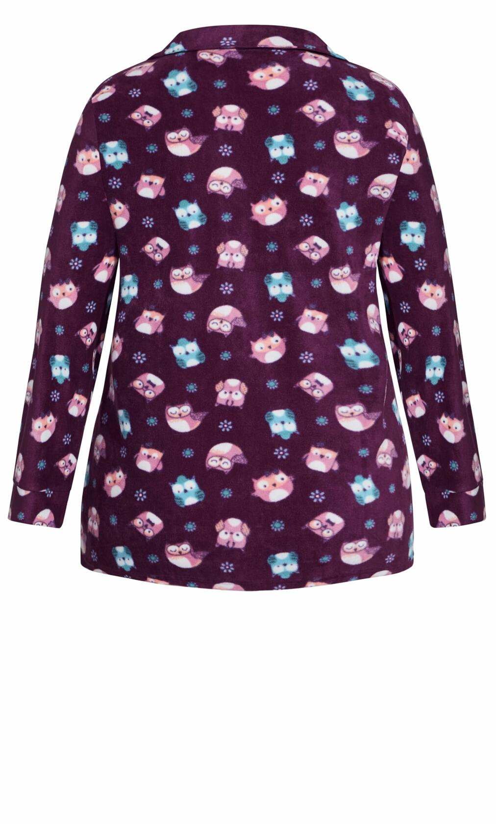 City Chic Women's Plus Size Button Sleep Top Owl Print Size 18-20