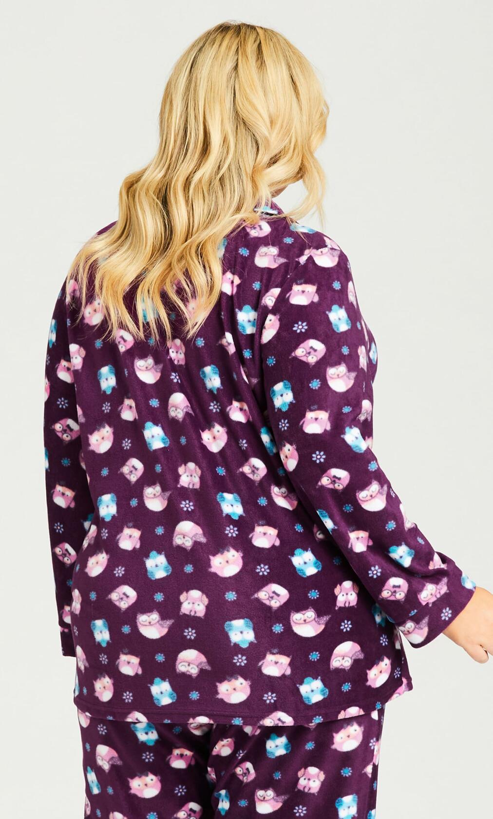 City Chic Women's Plus Size Button Sleep Top Owl Print Size 18-20