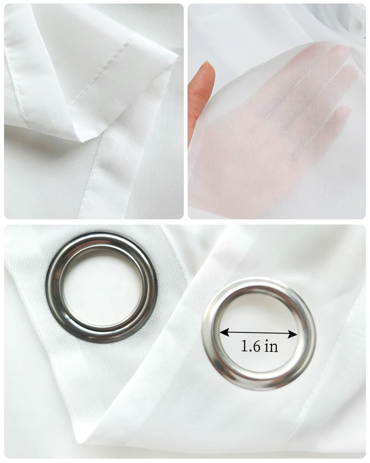 Thanksgiving Pumpkins Eucalyptus Sheer Curtains 84in 2 Panels Blue White