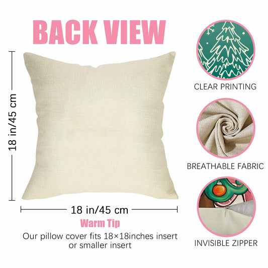 Fahrendom 4-Pack 18x18 Magenta Christmas Gingerbread Man Pillow Covers Set