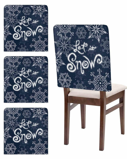 Christmas Chair Covers Set of 4 Snowflake Chair Slipcover Protector Washable