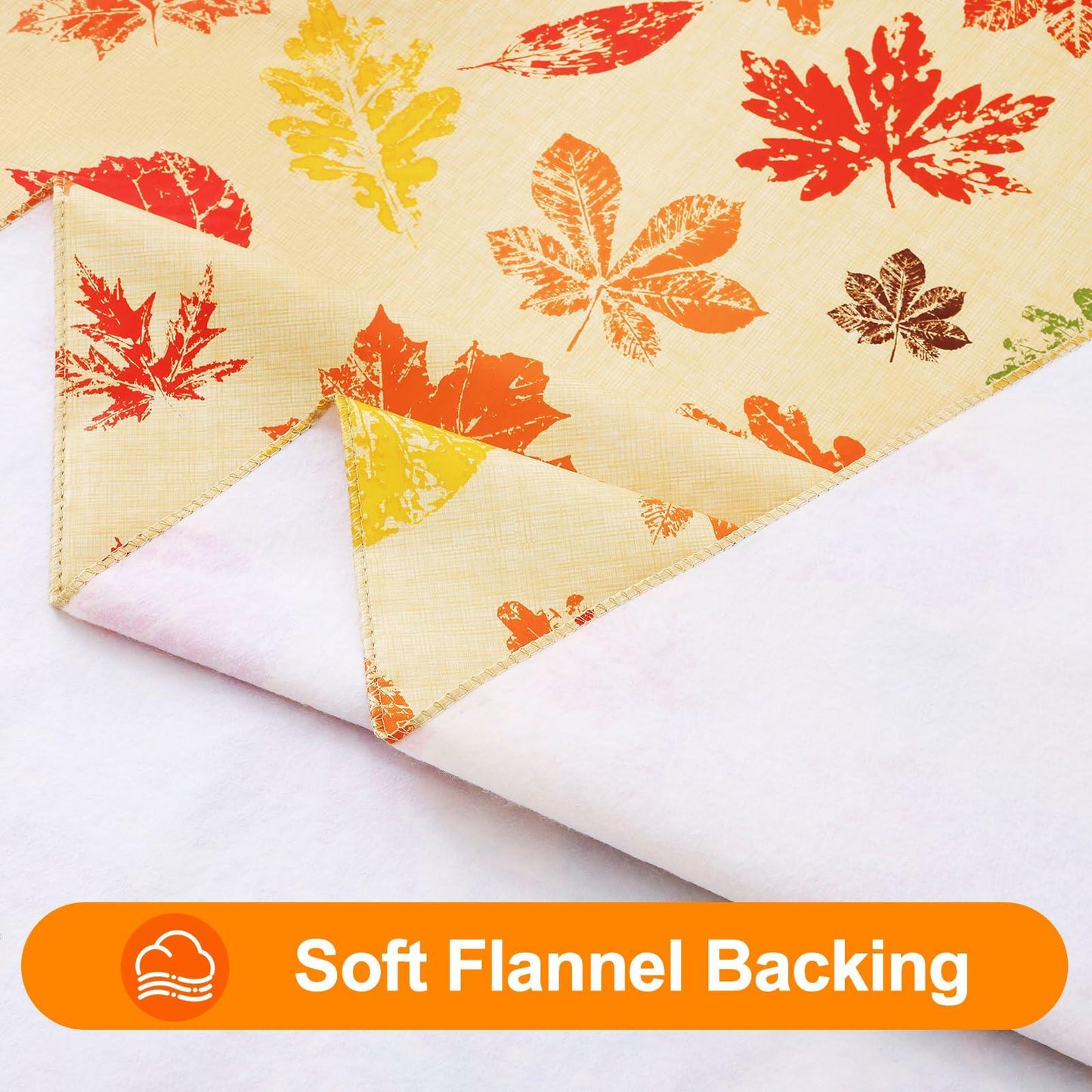 Smiry 60x102 Waterproof Vinyl Fall Rectangle Tablecloth with Flannel Backing