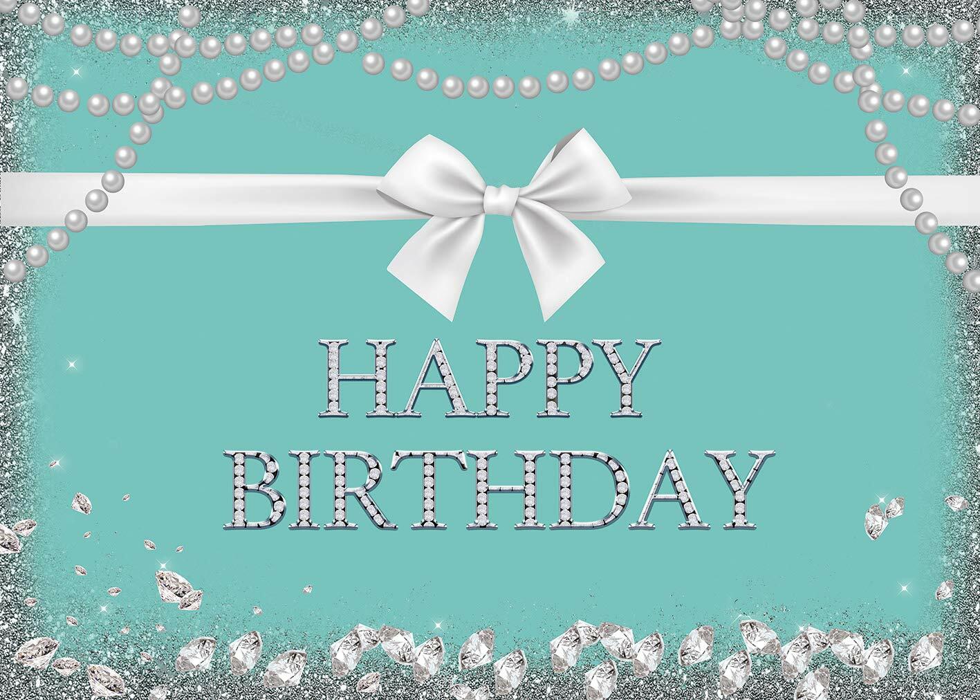 Tiffany Blue Bow-Knot Backdrop Turquoise Diamonds 8x6FT Sweet 16 Party