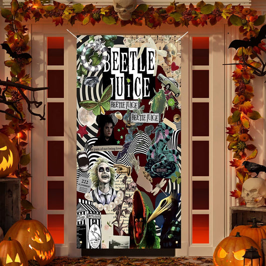 Halloween Door Cover Banner - Classic Horror Party Decoration Scary Movie Theme