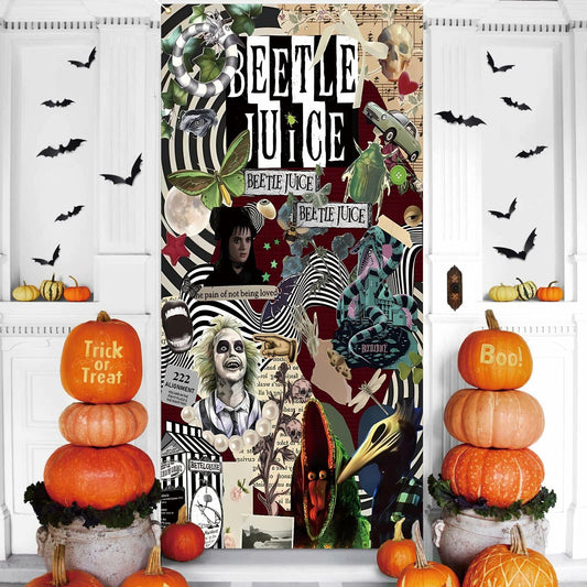 Halloween Door Cover Banner - Classic Horror Party Decoration Scary Movie Theme