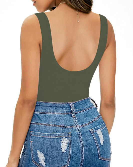 MANGOPOP Women's Sleeveless Black Bodysuit Tank Top Backless Size Small New