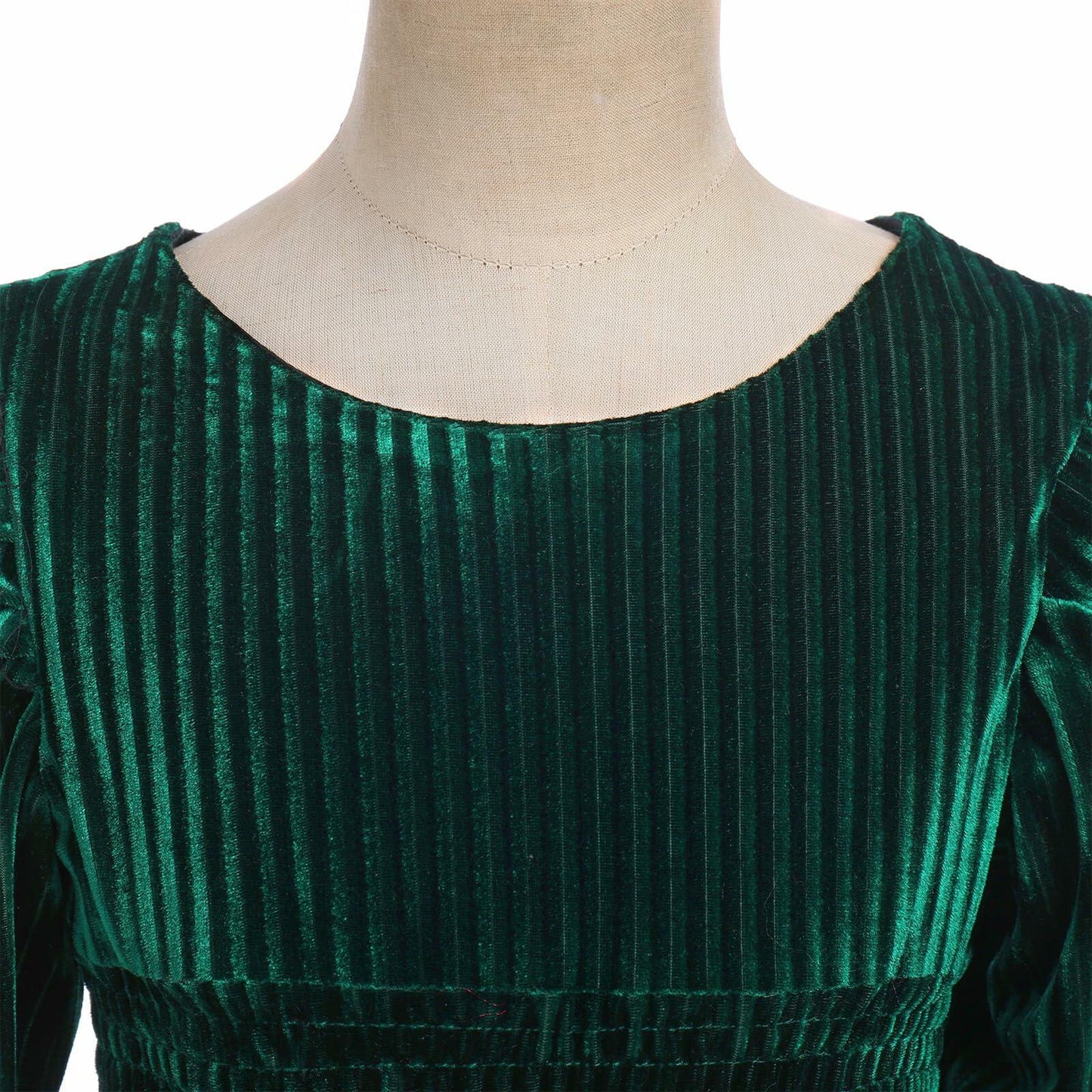 IMEKIS Toddler Velvet Christmas Dress Dark Green Long Sleeve Size 2-3T