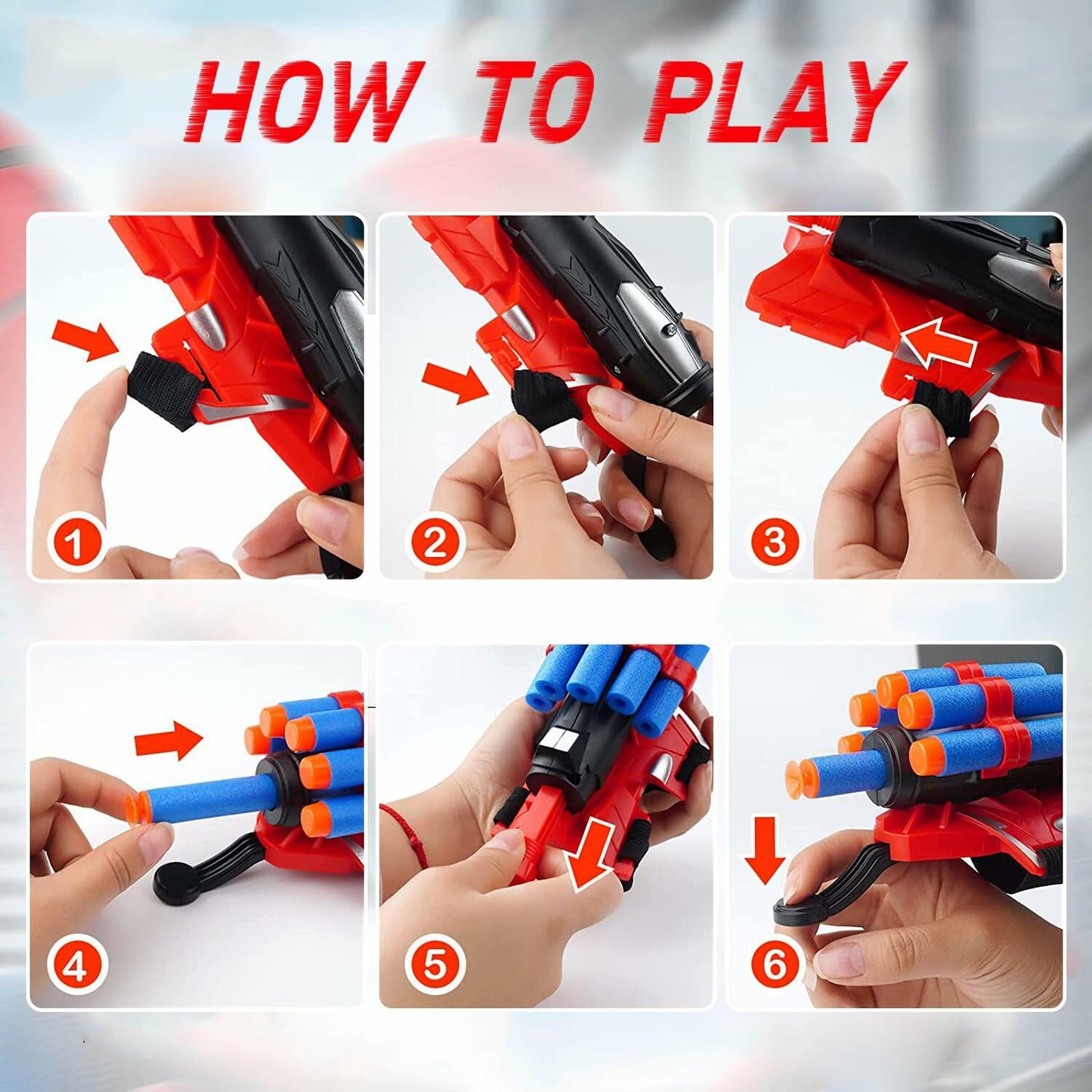 XEUOME Spider Gloves Web Shooter Toy Kids Wrist Set Black