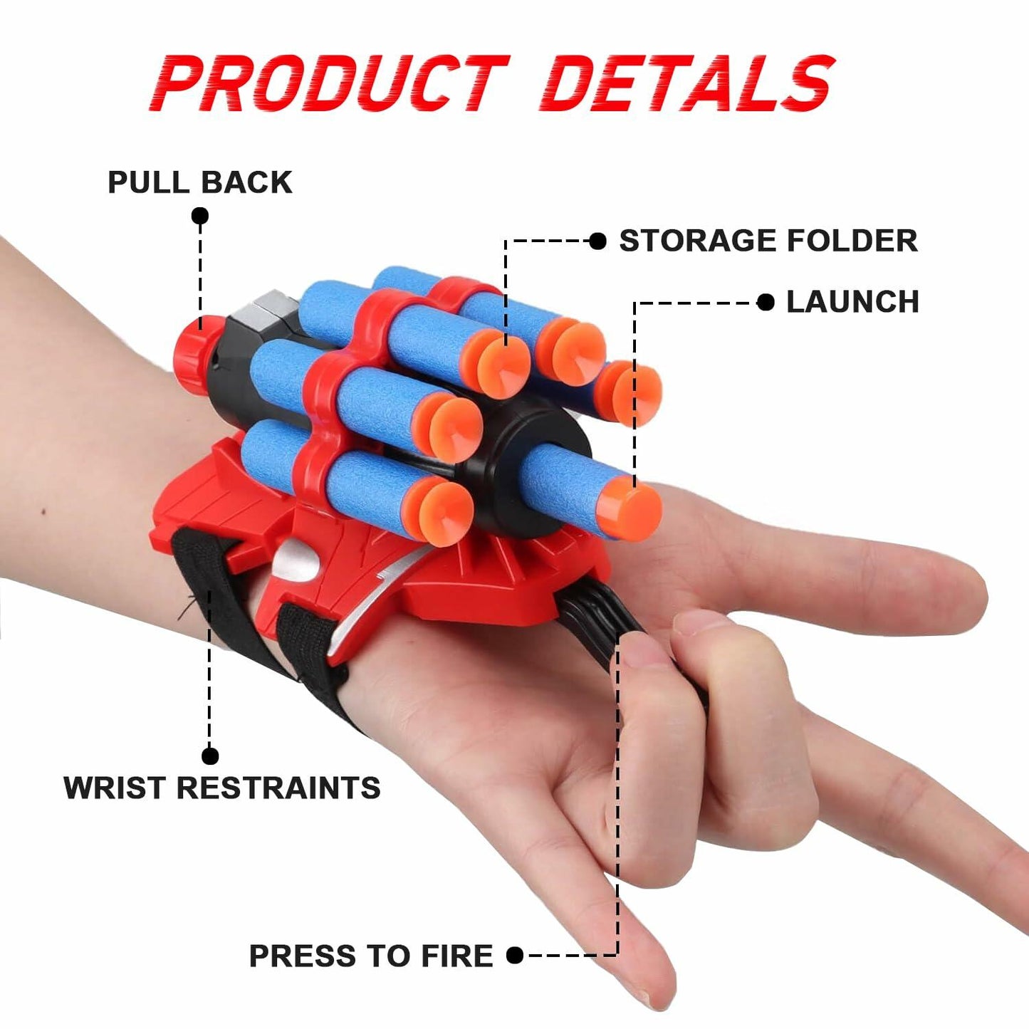 XEUOME Spider Gloves Web Shooter Toy Kids Wrist Set Black