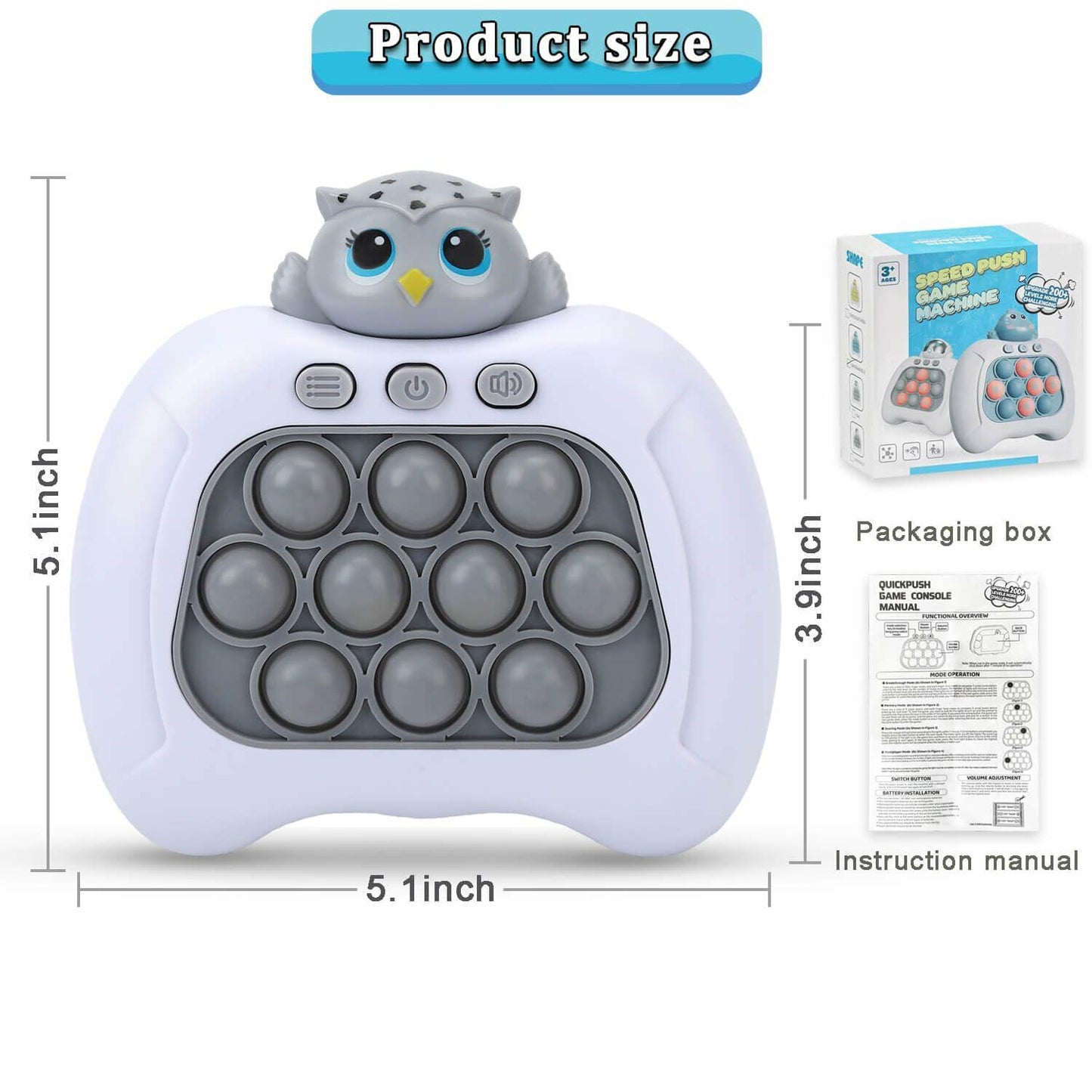 Fast Push Game Electronic Fidget Toy Light Up Bubble Handheld Sensory