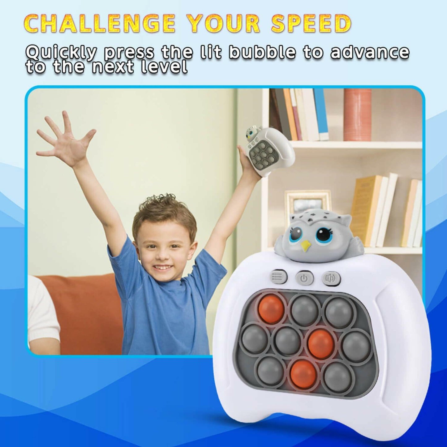 Fast Push Game Electronic Fidget Toy Light Up Bubble Handheld Sensory