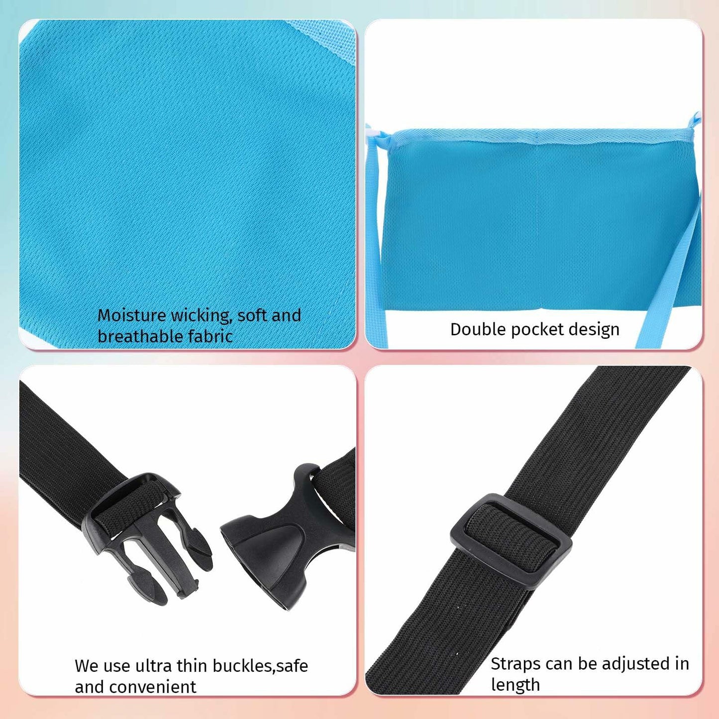 Jeffdad 2pcs Adjustable Mastectomy Drain Holder 4 Pouch Shower Bag Kit