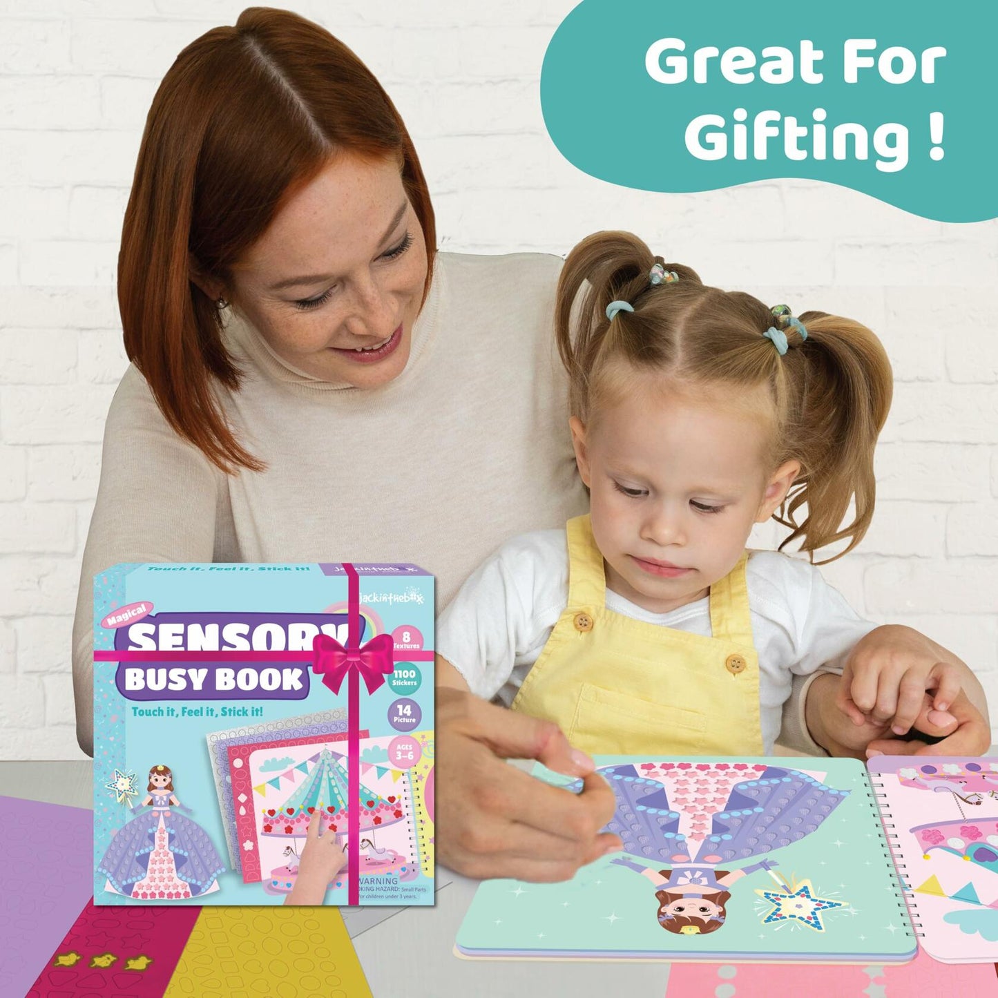 jackinthebox Sensory Craft Activity Kit Touch & Stick Textures No Mess