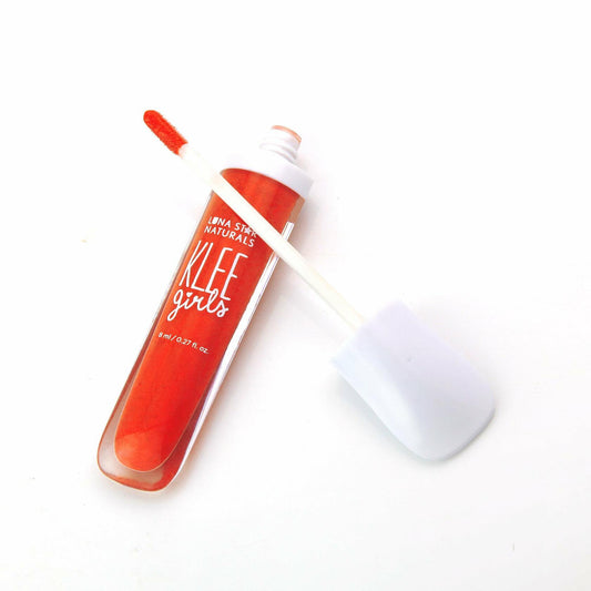 Luna Star Naturals Klee Girls Lip Gloss Aspen Adagio Coral Pink 0.34oz Full Set