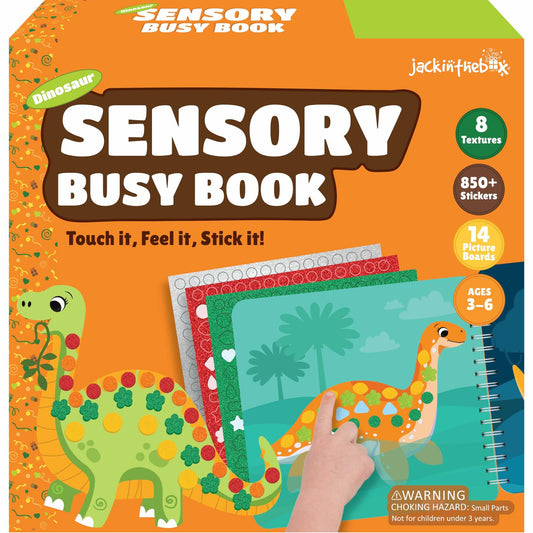 jackinthebox Sensory Busy Book Dinosaur Sticker Craft Kit Kids Ages 3-6