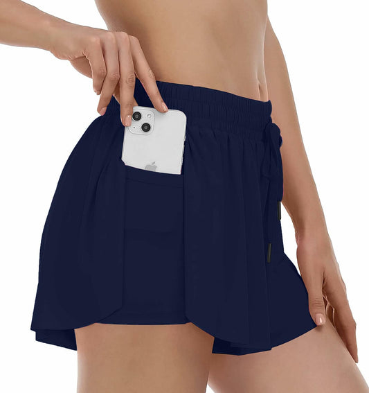 Girls 2-in-1 Athletic Shorts Pink Toddler Running Pocket Flow Size XS