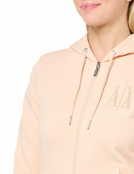 A|X Armani Exchange Women's Icon Zip Up Hooded Sweatshirt Sunrise XL