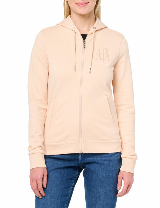 A|X Armani Exchange Women's Icon Zip Up Hooded Sweatshirt Sunrise XL