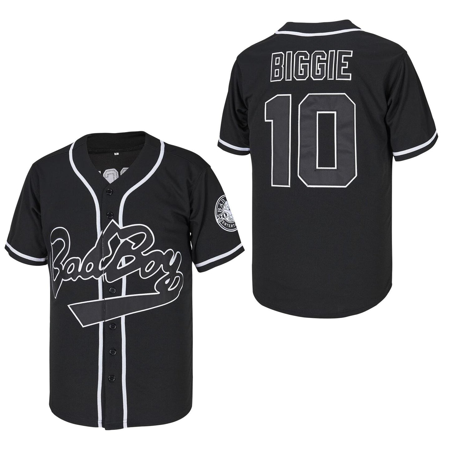 ACAIL Biggie Bad Boy Movie Baseball Jersey Stitched Black Size M