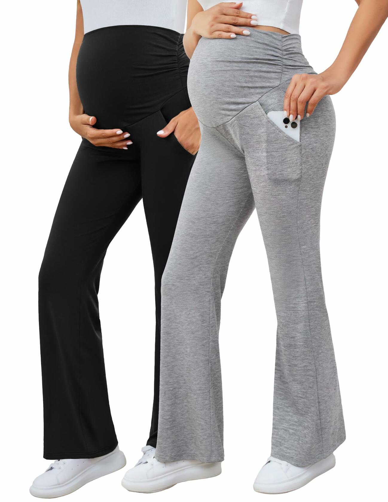 PACBREEZE Women's Maternity Fleece Lined Pants Thick Warm Joggers XX-Large