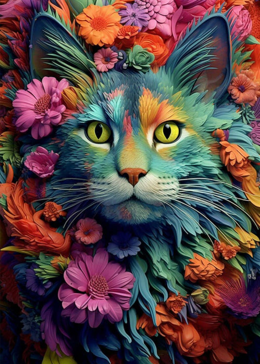 Camocin Cat Diamond Painting Kit DP-05 12x16in Full Drill 5D Crystal Art