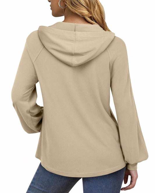 VALOLIA Women's Long Sleeve Tunic Top Ivory Cream Size M