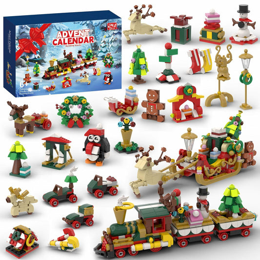 Christmas 2024 Blind Box Blocks 24-Day Countdown Calendar Kids 8-12