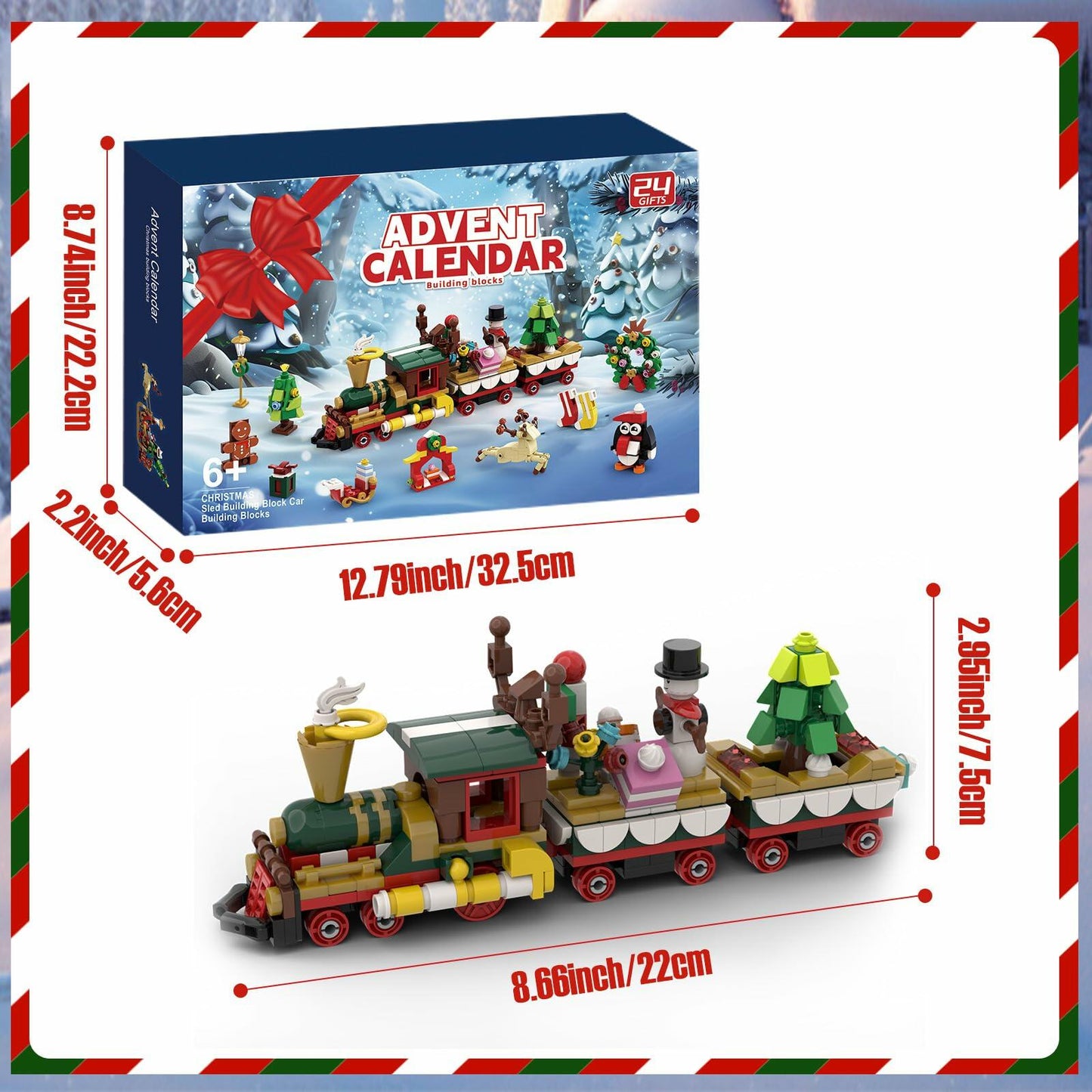 Christmas 2024 Blind Box Blocks 24-Day Countdown Calendar Kids 8-12