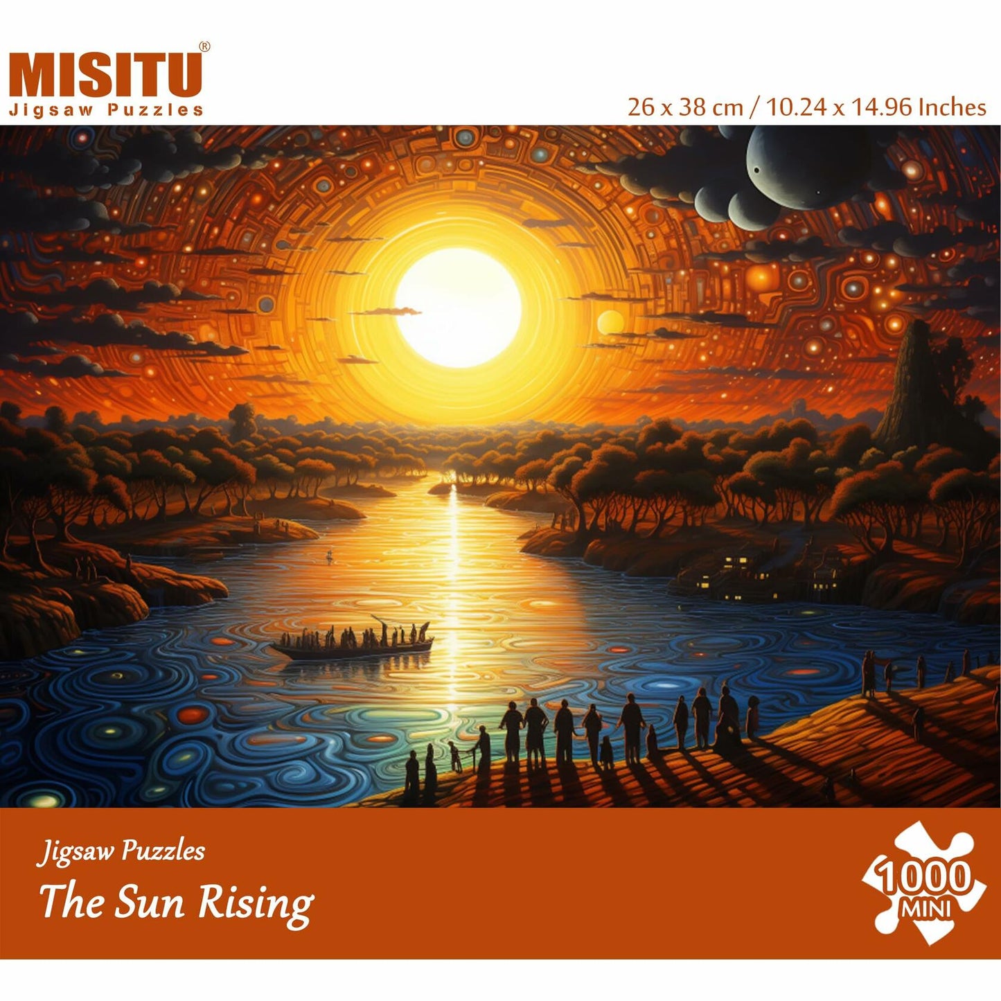 MISITU 1000pcs Jigsaw Puzzle The Sun Rising Challenging 10.24x14.96in
