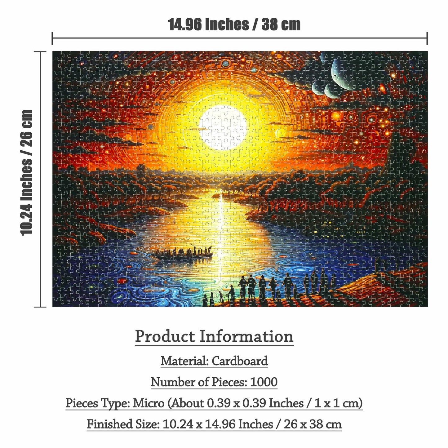 MISITU 1000pcs Jigsaw Puzzle The Sun Rising Challenging 10.24x14.96in