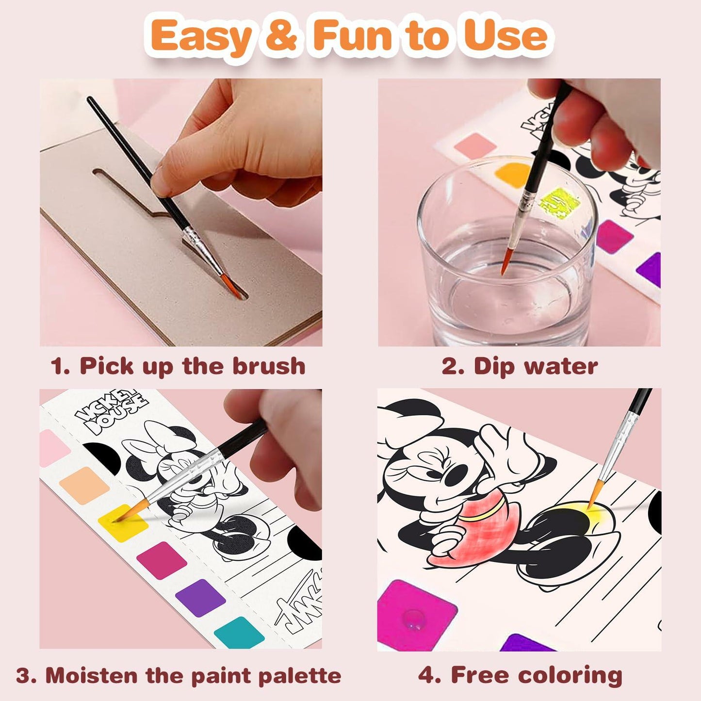 Paint with Water Mermaid Coloring Book Kit Travel Toy Mess Free for Kids