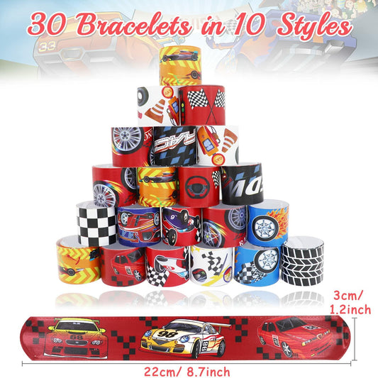 Acehome 48 PCS Kids Slap Bands Wristbands Bulk Vinyl Rolls Car