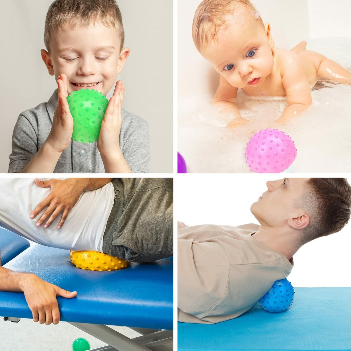 LOVEINUSA Bounce Ball 12 Pack Sensory Massage Balls with Air Pump Stress Relief