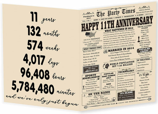 YiKaLus 14th Anniversary Card Gift Vintage Ivory Wedding Decoration