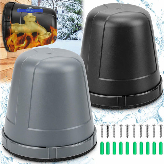 Mydrissu 2Pack Outdoor Insulated Faucet Covers Black Dark Gray Reusable